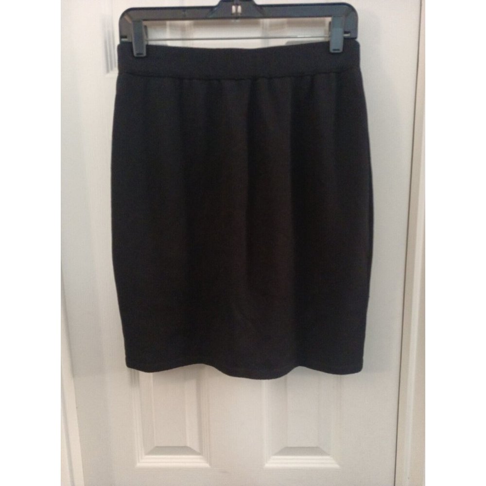 Womens St. John By Marie Gray Black Wool Blend Knit Stretchy Pencil Skirt Medium - Picture 4 of 8